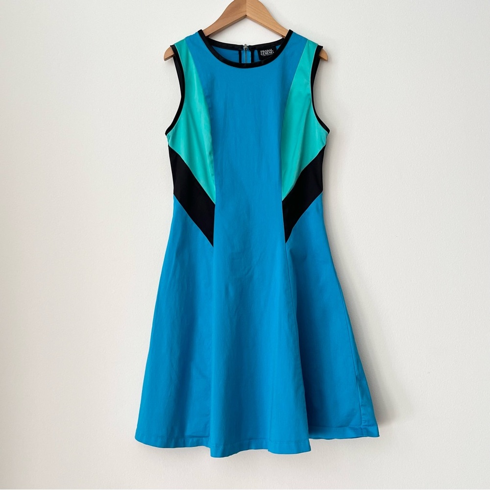 Prabal Gurung x Target Fit and Flare Dress Size 4 Turquoise Blue Retro Mod